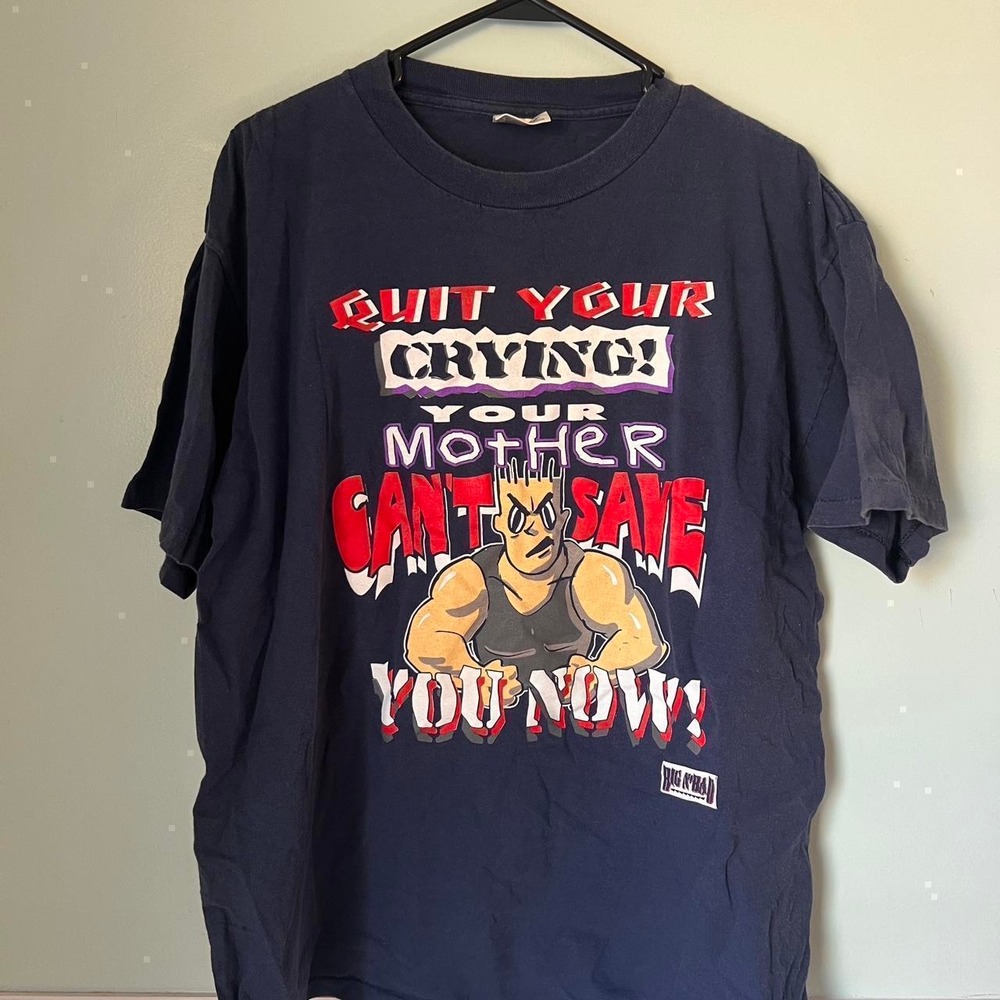 Big N Bad Tshirt Your Mom Cant Save You Single Stitch Blue XL